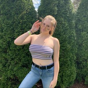 striped tube top